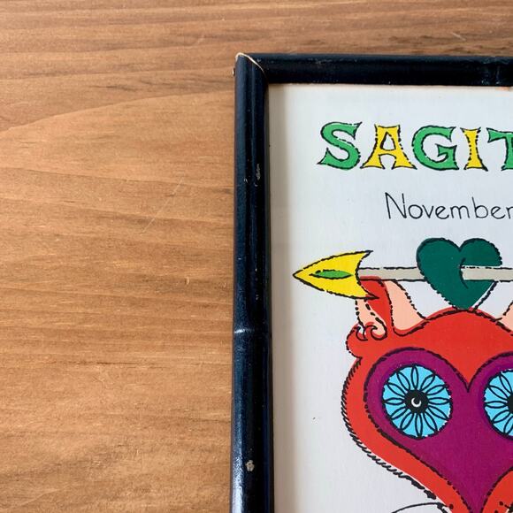 SAGITTARIUS Zodiac Horoscope Print Margot Johnson Modern Pop Art Vtg NY 1968 - Picture 6 of 13